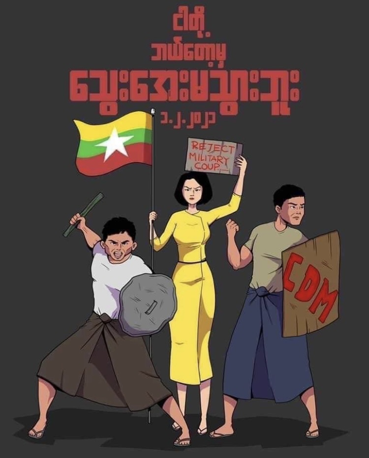 Civil Disobedience Movement (CDM), die Bewegung des zivilen Ungehorsams